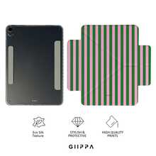 GIIPPA 1 pieza Funda protectora para tableta con estampado de rayas verticales rosa & verde, magnética, desmontable, plegable en Y, anti-doblez y a prueba de golpes, compatible con iPad Mini 6/7, Air 2/3/4/5/11/13 pulgadas (M2/M3 2024-2025), 5/6/7/8/9/10/11ª generación, Pro 10.5/11/12.9 pulgadas (2017-2025), estilo universitario, funda para A16 10ª generación, tableta, oficina - Multicolor 5 - Ver 2
