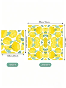 20pcs Disposable Lemon Print Napkins (13 X 13 Inches), Watercolor Style Lemon Napkins, Decorative Fruit Theme, Suitable For Birthday, Party, Daily Use, Tropical Summer Gathering, Wedding Table Setting And More - Multicolor - View 6