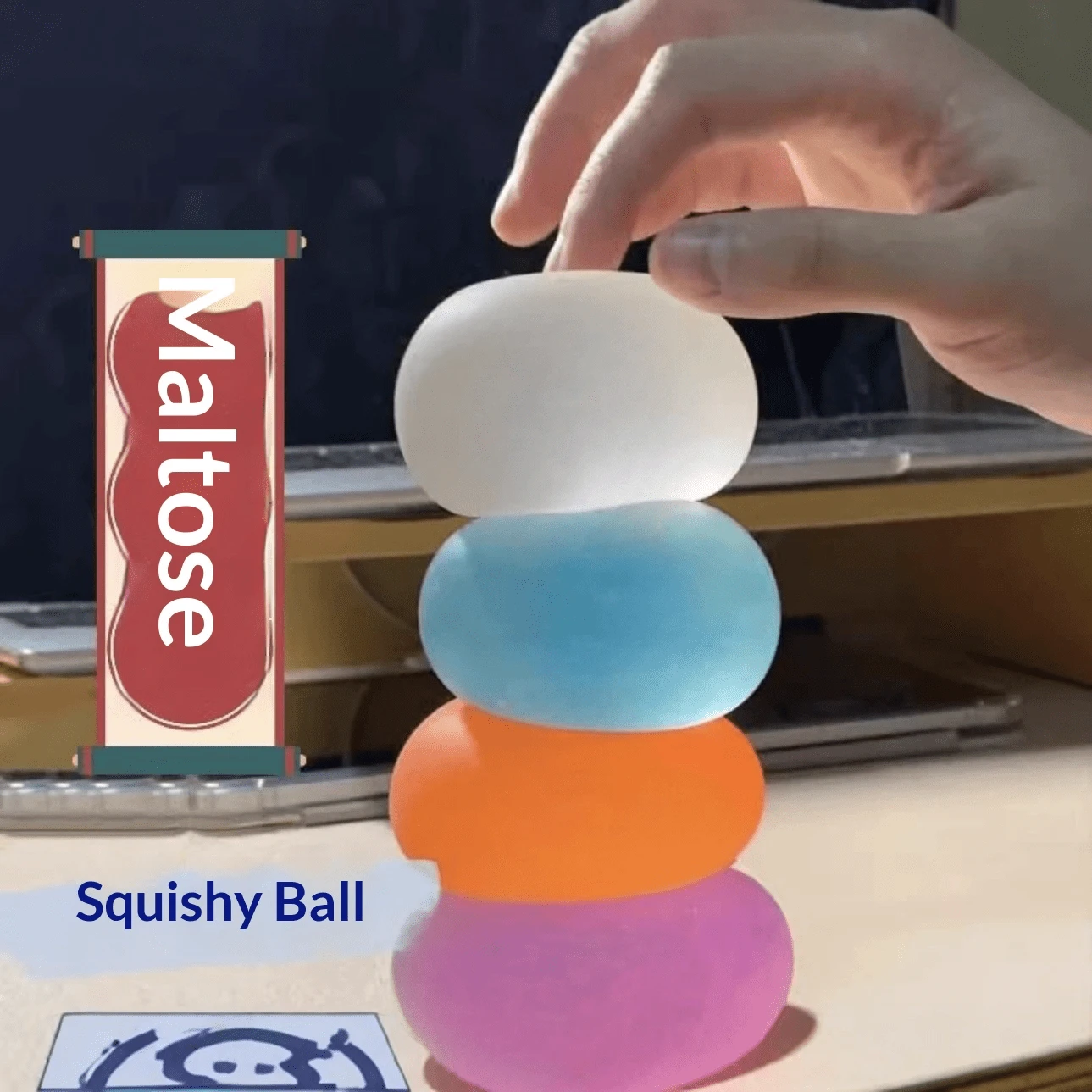 1pc Latest Popular New Maltose Ball Squeeze Toy, Matte Soft Slow Rebound Stress Relief Ball, Emotional Healing Toy, Emotional Venting Toy, Squeeze Toy, Soft Perfect Gift - Birthday Gift - Surprise Gift - Holiday Gift - Seasonal Gift - Halloween Gift - Christmas Gift