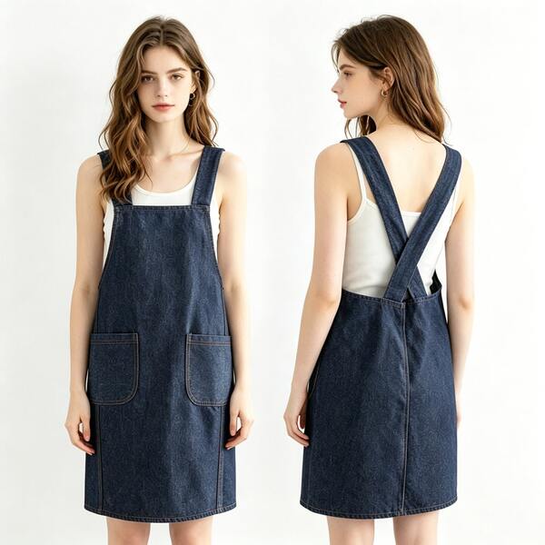 1pc Unisex Denim Cross-Back Apron, Waterproof, Oil-Proof, Stain-Resistant, Adjustable Shoulder Straps, Comfortable And Durable, Reusable, Multi-Purpose, Suitable For Home Gardening, BBQ, Flower Arranging, Painting And More.