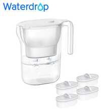 Waterdrop Water Filter Jug, NSF Certified 2.5L, Reduces Lead, Fluoride, Chlorine And More, 1X Built-In Original Filter + 3X Additional Filters (Replacement Filter: WD-PF-01A Plus) - White + 3 Filters - View 2