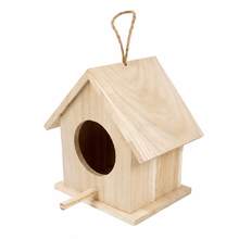Wooden Light Wood House-Shaped Birdhouse, Hanging Bird House, Outdoor Bird House, Bird Nesting Box, Garden Birdhouse, Bird House For Outside, Bird Nest For Small Birds, Decorative Bird House For Garden, Yard, Patio, Balcony And Tree Hanging Decor - View 6