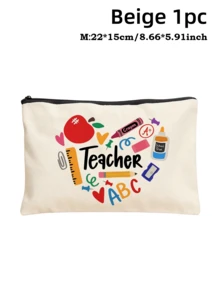 5pcs Best Teacher Theme Zipper Pouch Express Gratitude And Love Makeup Bag Various Snack Small Storage Bag Portable Multi-Functional Storage Bag Teacher Travel Storage Gift Thanksgiving Christmas Birthday Teacher's Day Back To School Graduation Gift - Multicolor - View 82