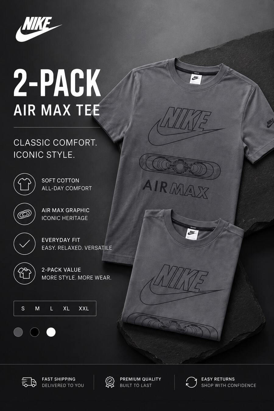 Nike T Shirts Pack - Gris Claro - Ver 1