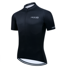1pc HUUB New Summer Short Sleeve Cycling Jersey For Men Top, 3 Back Pockets Design - Universal Version Sports - Black - View 9