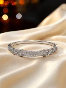 1pc Fashion X-Shaped Wrapped Exquisite Women's Bracelet, Birthday Gift Women's Jewelry - Bracelet - View 5