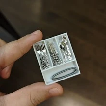 1:12 Scale Miniature Set, Knife Fork Spoon + Mini Storage Box Combination Model Ornament, Miniature Restaurant Decor, Kitchen Tableware, Cafe Arrangement, For Dollhouse Decoration, Kitchen Scene And DIY Miniature Landscape - Multicolor - View 11
