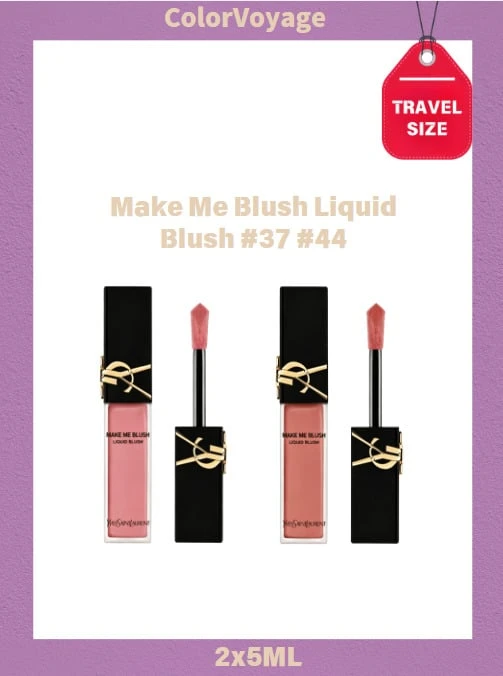 [ 2 X 5ml ] YSL Saint Laurent Liquid Blush 2pcs Set #37+ #44 Melembapkan Transparan Tampilan Alami Mencerahkan Untuk Kulit Kuning Bibir Dan Pipi Penggunaan Ganda Tidak Menggumpal - #37 (5 ml) + #44 (5 ml) - View 1