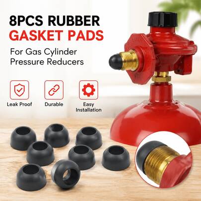 2026 New Arrival 8-Pack Rubber Gasket Pads For Gas Cylinder Pressure Regulators - Home Valve Sealing Washers - High-Quality O-Rings
