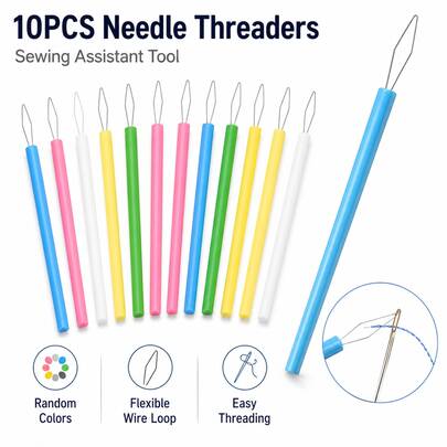 10pcs Needle Threader Guide Tool, Gourd-Shaped Sewing Machine Needle Threader For Elderly