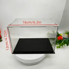 Caja de exhibición coleccionable, caja de acrílico transparente ensamblada, alternativa a la caja de vidrio, utilizada para exhibir figuras, almacenamiento del hogar y organización de juguetes (sujeto a las dimensiones mostradas en las imágenes) - Negro - Ver 13