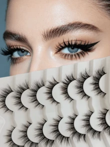 Manga Anime False Eyelash Set With Tweezers, Spiky Doll Eye Lashes, Natural Fluffy Cartoon Style Cosplay Eyelash Set - 查看 1