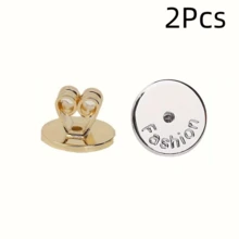 2/4/6Pcs Round Smooth Earring Backs, Non-Slip Ear Plugs, Anti-Sag Earring Post Fixers Replacement Parts, Earring Backs - Multicolor - View 14