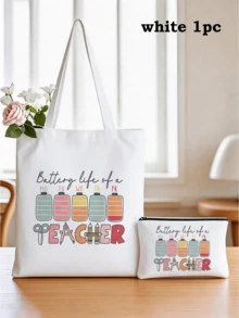 5pcs Best Teacher Theme Zipper Pouch Express Gratitude And Love Makeup Bag Various Snack Small Storage Bag Portable Multi-Functional Storage Bag Teacher Travel Storage Gift Thanksgiving Christmas Birthday Teacher's Day Back To School Graduation Gift - Multicolor - View 25