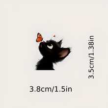 Cute Cat And Butterfly Car Stickers - Animal Themed Rearview Mirror Stickers - Suitable For Cars, Motorcycles, Computers, Phones, Doors, Windows And Walls - Holiday Decoration, Christmas Gift - Cat Type a - View 5