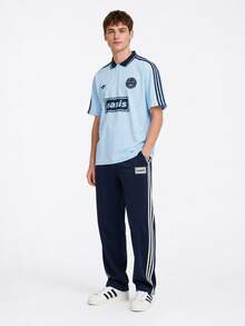 adidas originals × Oasis 聯名款 情人節限定 巡迴賽提花復古柔軟寬鬆短袖足球衣 男女同款 - 藍色 - 查看 9