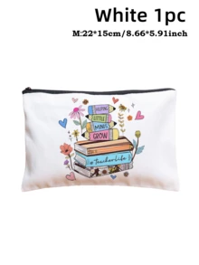 5pcs Best Teacher Theme Zipper Pouch Express Gratitude And Love Makeup Bag Various Snack Small Storage Bag Portable Multi-Functional Storage Bag Teacher Travel Storage Gift Thanksgiving Christmas Birthday Teacher's Day Back To School Graduation Gift - Multicolor - View 37