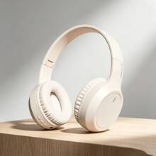 Gerripuer M2 Foldable Extendable Wireless Bluetooth Headphones, USB-C Charge, Dual Mic, Suitable For Phone, Gaming, Online Classes, Beige & Khaki Color, Affordable Gift For Valentine/New Year - Apricot - View 2