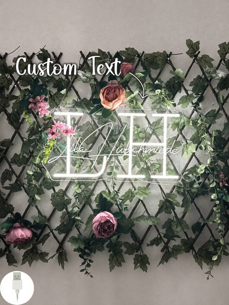 Custom Heart-Shaped LED Neon Sign, Personalized Letters, Suitable For Valentine's Day, Wedding And Romantic Gifts, USB Powered, Multi-Color Lighting, Applicable For Party, Bar, Cafe, Home Decor, Garden Decor And Bedroom Decor