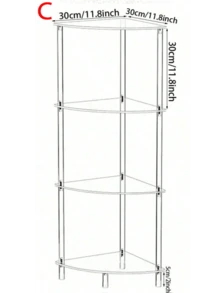 1SET Acrylic Triangle Corner Combination Table 2-Layer 3-Layer 4-Layer Storage Table - White - View 7