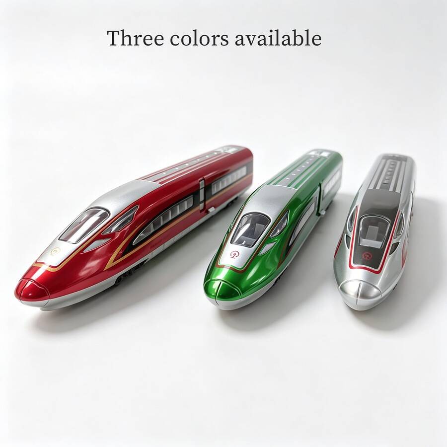 1pc Cool Sound & Light High-Speed Train Model: Magnetic Connection, Inertia Gliding, DIY Scene Simulation; Push & Go; Perfect Birthday Gift - Multicolor - View 1