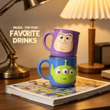 Disney Buzz Lightyear 3D Stainless Steel Inner Cup With Handle And Lid, Beverage Coffee Cup With Measurement Lines, Classic Toy Story, Alien Pattern Design, Easy To Clean Cup, Ideal Birthday Gift, Back To School Gift - Multicolor - View 2