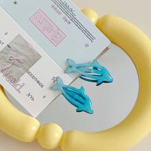 10/4/2pcs Summer Blue Dolphin Cute Hair Clips, Girls Bangs Clip Side Hair Accessory, Simple Loose Hair Clip, Fresh And Cute - Multicolor - View 4