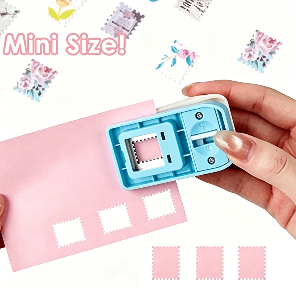 Perforadora de papel rectangular mini de 0.66x0.53 pulgadas, perforadora de papel manual adecuada para manualidades, scrapbooking, diarios, elaboración de tarjetas
