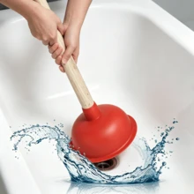 Two-Piece Plumbing Accessory Pack Fitted With Rubber Sealing Heads, Measuring 4.3 Inches And 5.5 Inches For Sink And Drain Use - Red - View 3