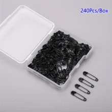 120/240入 多色隨機小安全針 19mm/0.75in 黑色散裝安全針，適用衣物製作、縫紉、珠寶手工、藝術與手工藝，附收納盒 - 多色 - 查看 24