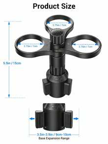 Giá đỡ cốc ô tô 3 trong 1 xoay 360° đa năng, đế điều chỉnh được, giá lưu trữ nhiều cốc, phù hợp cho nội thất ô tô - A - Xem 2
