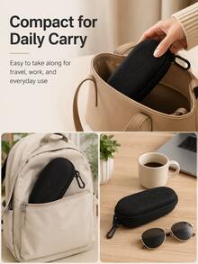 EVA Fashion Eyeglass Case With Zipper And Hook, Portable Hard Shell Glasses Storage Bag, Suitable For Travel, Backpack And Daily Use - Multicolor - View 11