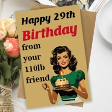 女士趣味生日贺卡（16 厘米 X 11 厘米） - 送给她最好的朋友的生日礼物 - 适合 29、30、40、50、60、70 岁生日贺卡的独特礼物，适合她、女性、闺蜜和友谊 - 多色 - 查看 6