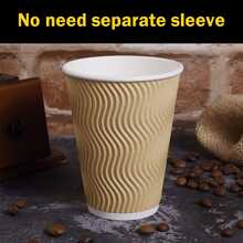10pcs Paper Coffee Cups With Lids, Ripple Wall Insulated Takeout Cups For Hot And Cold Drinks, Suitable For Home, Office, Cafe, Party, Takeout - Multicolor - View 6