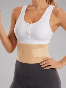1pc Women's Sports Waist Support Belt, Comfortable Lightweight Ultra-Thin Lumbar Support Belt, Waist Support For Lumbar Disc, Waist Compression Belt, Yoga Training Belt, Suitable For Running, Fitness Equipment, Body Shaping, Entertainment Sports, Musical Instruments, Cycling, Ice And Snow Sports, Extreme Challenges, Hiking, Camping, Shooting Sports And Other Scenarios - Apricot - View 3