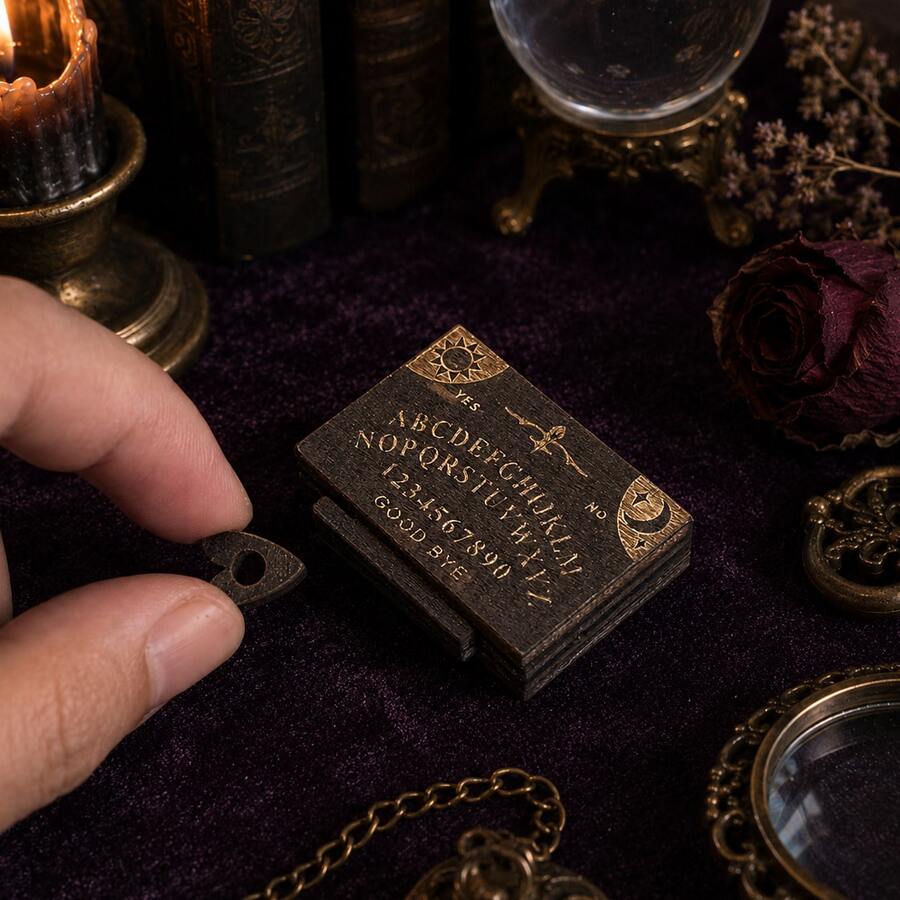 Miniature Witch Scene Decor, Mysterious Answer Box With Drawer And Pointer Set Model, Suitable For Dollhouse Halloween Miniature Scene Decoration, Perfect Gift For Miniature Enthusiasts - one-size - View 1