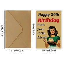 女士趣味生日贺卡（16 厘米 X 11 厘米） - 送给她最好的朋友的生日礼物 - 适合 29、30、40、50、60、70 岁生日贺卡的独特礼物，适合她、女性、闺蜜和友谊 - 多色 - 查看 5