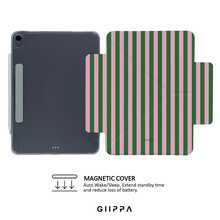 GIIPPA 1 pieza Funda protectora para tableta con estampado de rayas verticales rosa & verde, magnética, desmontable, plegable en Y, anti-doblez y a prueba de golpes, compatible con iPad Mini 6/7, Air 2/3/4/5/11/13 pulgadas (M2/M3 2024-2025), 5/6/7/8/9/10/11ª generación, Pro 10.5/11/12.9 pulgadas (2017-2025), estilo universitario, funda para A16 10ª generación, tableta, oficina - Multicolor 5 - Ver 4