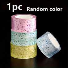 4 Rolls Macaron Glitter Nano Double-Sided Tape, Washable And Reusable High Adhesion, Transparent Glitter Double-Sided Adhesive, Home Wall Poster Fixing, Handmade DIY Anti-Slip Adhesive For Small Objects, Easy To Install And Decorate, School Supplies - One Size Fits All - View 14