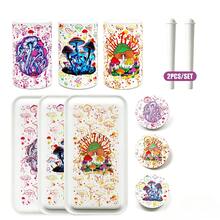 蘑菇圖案大托盤套組，禮盒包裝設計，精緻時尚優雅，附多款配件：儲存管、研磨器與儲存罐，方便收納、旅行與居家派對使用，吸煙配件，居家工具，適合送給朋友的生日與節日禮物 - 彩色 - 查看 3