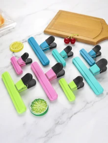 4 Colors (Random) T-Shaped Food Sealing Clips, Strong Sealing Clips For Potato Chips And Snack Packaging, Kitchen Recipes, Office Documents, Sheet Music, With Leak-Proof And Moisture-Proof Functions; These Plastic Bag Sealing Clips Feature A T-Shaped Design, Providing Moisture-Proof And Food Freshness Preservation Effects, Perfect For Food Storage. - Snack Clip - View 6