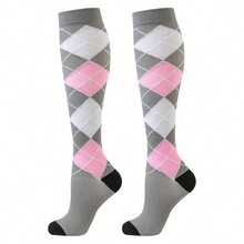 1/3/6 Pairs, Men's And Women's Sports Compression Socks, 15-20 MmHg, Best Support For Running And Cycling. Solid Color Sports Pressure Socks And Running Elastic Socks Wrap The Calves - Multicolor - View 4