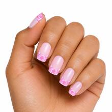 Finger Queen Short Square Geometric False Nails, Nude Pink, 24 Pieces - Geometrica Rosa Nude - View 5