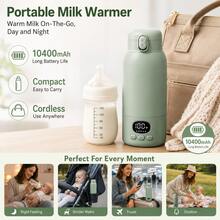 YKV Portable Water & Milk Warmer With Digital LCD Display, Battery Powered, Fast Heating, Suitable For Travel, Includes Silicone Cleaning Brush - Baby Bottle Warmer & Hygiene Cleaning Set - H103 - View 4