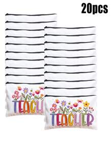 5pcs Best Teacher Theme Zipper Pouch Express Gratitude And Love Makeup Bag Various Snack Small Storage Bag Portable Multi-Functional Storage Bag Teacher Travel Storage Gift Thanksgiving Christmas Birthday Teacher's Day Back To School Graduation Gift - Multicolor - View 65