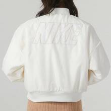 Nike Sportswear 柔軟舒適休閒人造皮毛絨感 純色短款立領雙面可穿 外套 女款 白色 - 白色 - 查看 4