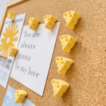 10pcs Cheese Shaped Push Pins, Cute Cheese/Dairy Design Thumbtacks, Suitable For School, Office, Bulletin Board, Home Decor Back To School - Sets - View 4