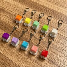 2026-1pc Single Stress Relief Button Keychain - Clicker, Stress Relief Toy, Leisure Entertainment, Fingertip Toy, Adult Stress Relief, Emotional Healing, Office Procrastination - ABS Material - Office Stress Relief, Suitable For Backpack Handbag Decoration Gift, Perfect Birthday Gift For Friends, Birthday Gift - Holiday Gift - Perfect Gift - Gift - Multicolor - View 9