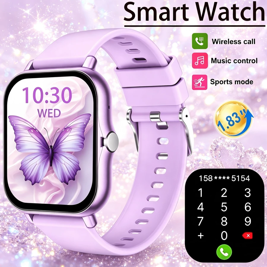 Full Touch Screen Smart Watch, Supports Wireless Calling, Pedometer, Music Control And Fitness Functions, Compatible With Android/IOS Phones, Equipped With 180mAh Battery, Ideal Gift Choice For New Year, Valentine's Day, Easter And Christmas - Multicolor - View 1