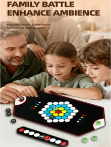 Curved Ball Magnetic Battle Game, Dual-Player Physical Launching Board Game, Interactive Party Entertainment Prop To Enhance Party Atmosphere And Christmas Carnival, Used For Logic Thinking, Strategic Thinking And Concentration Training, Educational Tabletop Game, Holiday Party Parent-Child Interactive Game, Suitable For Boys And Girls, Halloween, Christmas, Birthday Holiday Gift - Multicolor - View 4